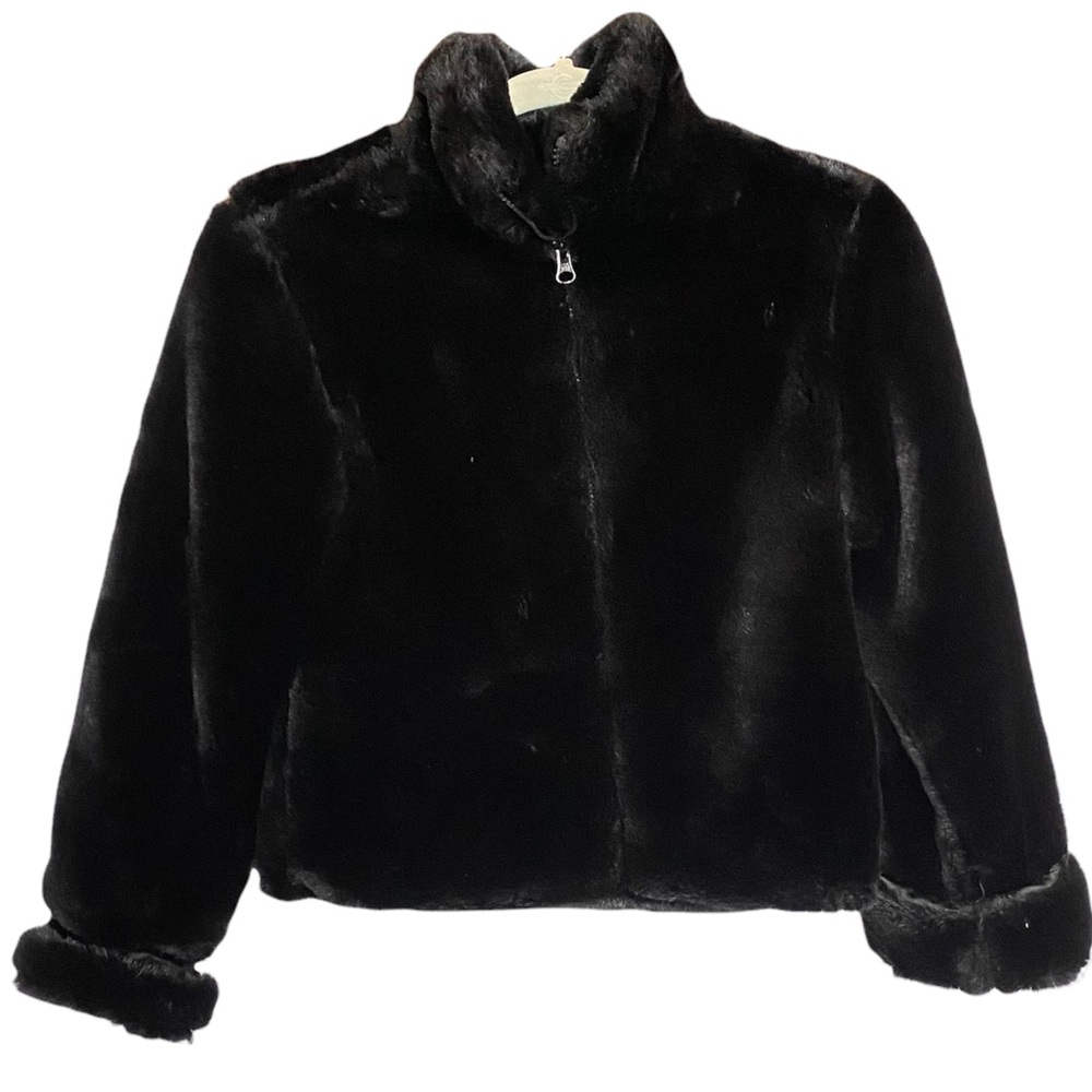 GAP | Faux Fur Crop Zip Front Kids Jacket